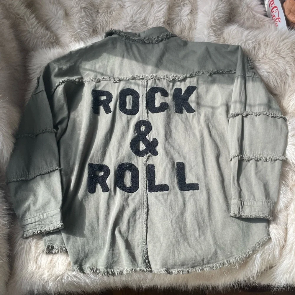 Elan Rock & Roll Olive Military-Style Jacket - Picture 5 of 5
